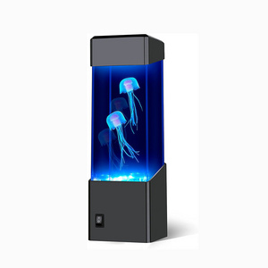 TIANHUA Electric Jellyfish Tank Table Lamp with Color Changing Light for Room Mood Light for Relax LED Jellyfish Lamp