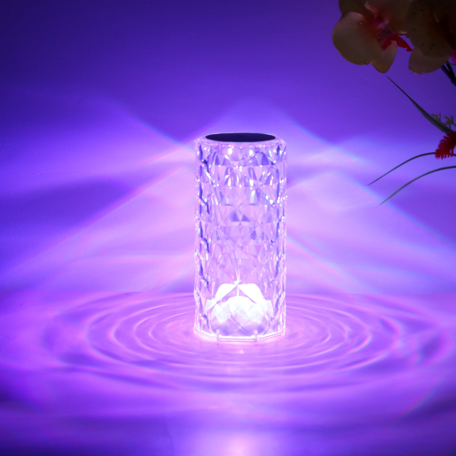 TIANHUA Wholesale New Rechargeable Usb Touch Crystal Acrylic Led Table Lamp Colorful Night Light Lamp Rose Table Lamp