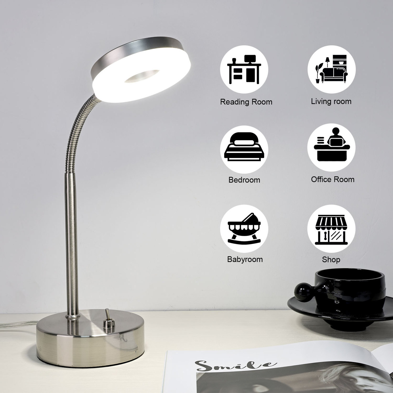 TIANHUA Wholesale Modern Simplicity Bedroom LED Cordless Metal Craft Table Lamp Retro Bar Metal Desk Lamps