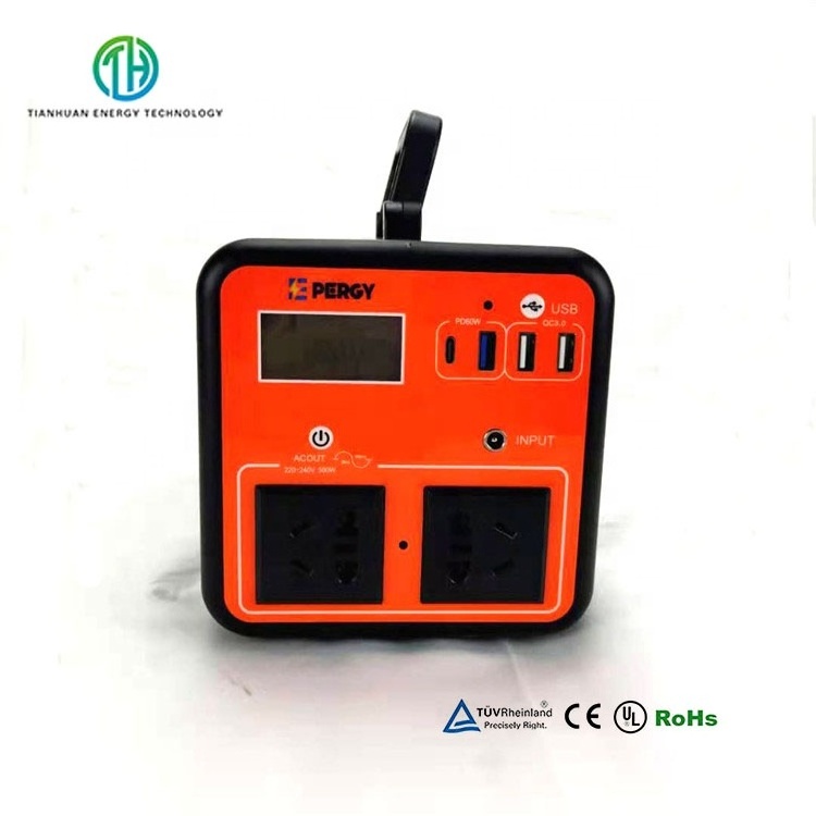 500W 110V Rechargeable Lithium Battery Outdoor Emergency Mini Solar Generator Ac Portable Power Station lifepo4 battery