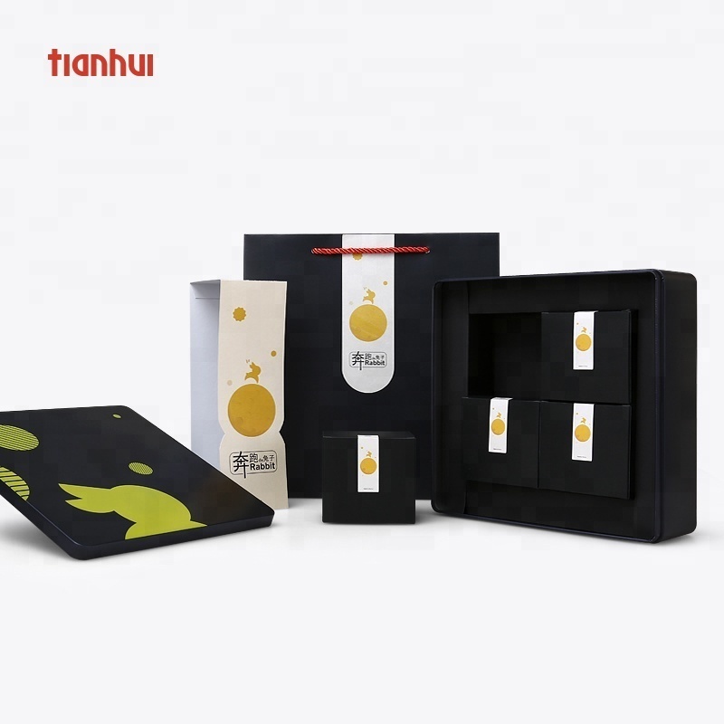 Tianhui Luxury  Custom Logo Square Metal Packaging Mooncake Tin Box