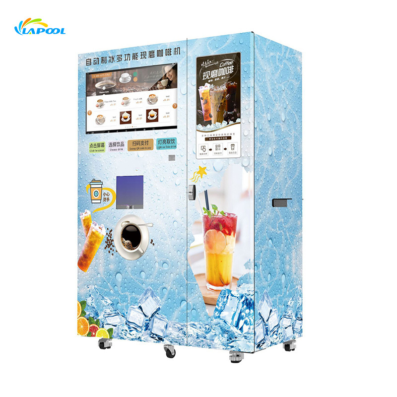 Shenzhen Wholesale Automatic Bubble Tea Coffee Vending Machine With Advertising Screen