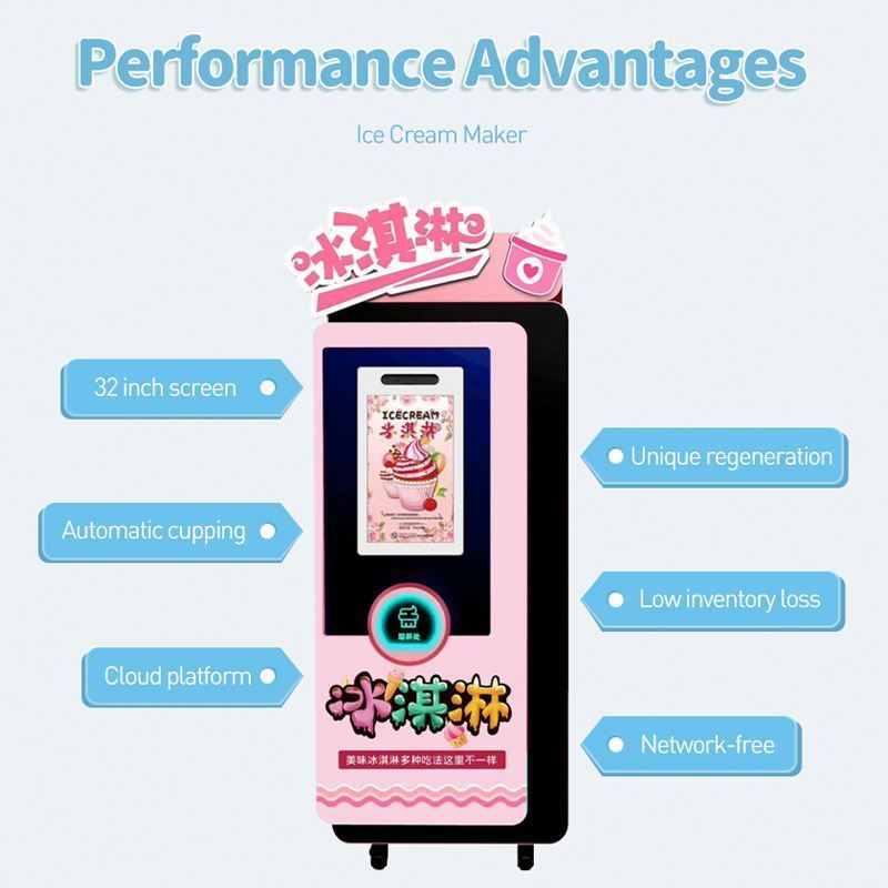 Factory Supply Turkish Automatic Yogurt Frozen Food Gelato Soft Ice Cream Vending Machine