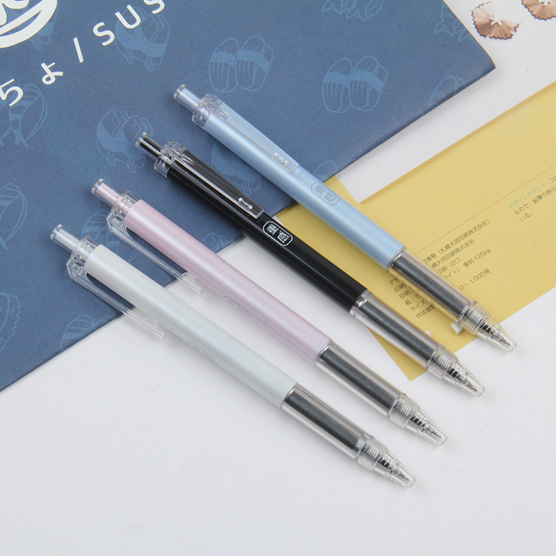 Professional Office Custom Logo Plastic Gel Pen Metal Grip Liquid-nk 0.5mm Gel Pen Weight-increasing pen design