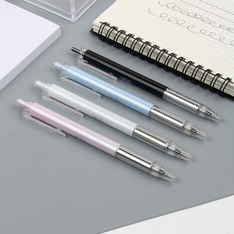 Professional Office Custom Logo Plastic Gel Pen Metal Grip Liquid-nk 0.5mm Gel Pen Weight-increasing pen design