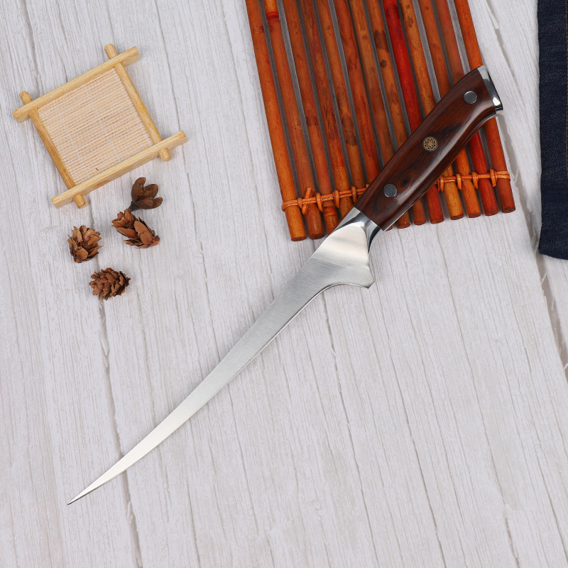 Custom 6/8 inch Fish Fillet Knife Japanese 420J2 High Carbon Stainless Steel Sandalwood Handle Boning Knife