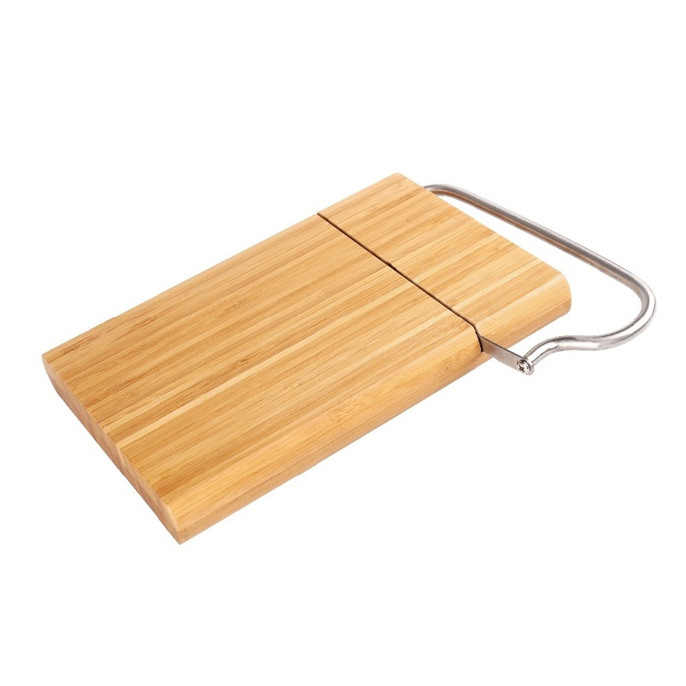 Bamboo Cheese Cutting Board with Stainless Steel Wire Cheese Slicer Cheese Cutter