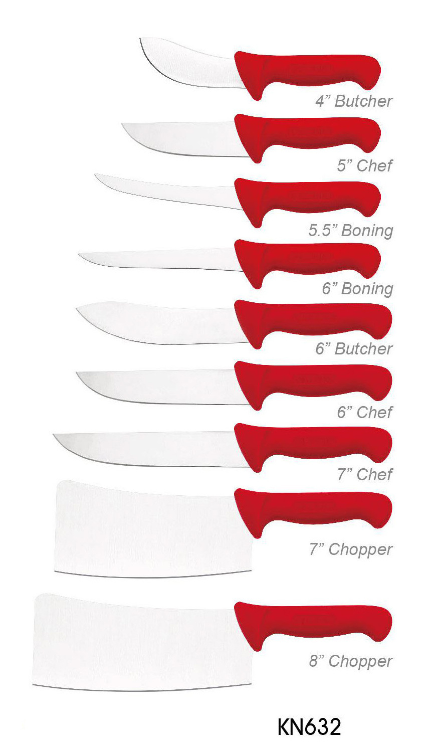 9 pcs Butcher Knife Set Chef Butcher Chopper Skinning Boning Knife 3cr13 Stainless Steel PP Handle Kitchen Knives sets