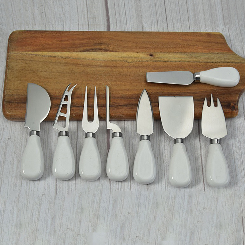 25 pcs Cheese Knives Set Ceramic Handle Stainless with Steel Mini Cheese Tool Cutter Fork Butter Slicer Knife