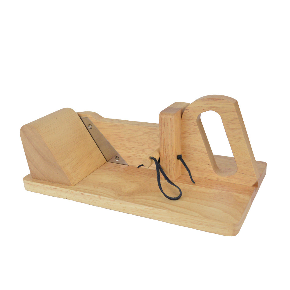 Wood Sausage Slicer Wooden Chorizo Guillotine Slicer Salami Cutter with Stainless Steel for Slicing Biltong Slicer