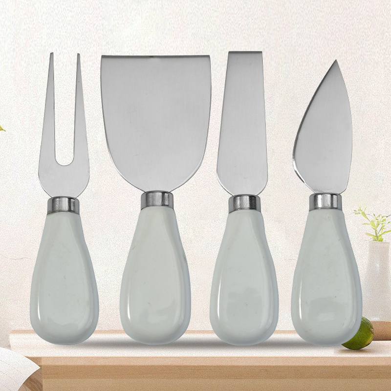 25 pcs Cheese Knives Set Ceramic Handle Stainless with Steel Mini Cheese Tool Cutter Fork Butter Slicer Knife