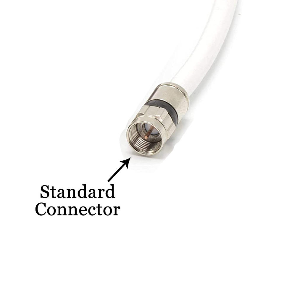 TianJie-10ft  White RG6 Coaxial Cable with F Connectors Standard/Quad Shielded for Satellite CCTV Communication RG6 Patch Cord