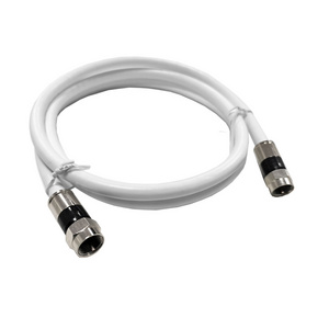 TianJie-10ft  White RG6 Coaxial Cable with F Connectors Standard/Quad Shielded for Satellite CCTV Communication RG6 Patch Cord