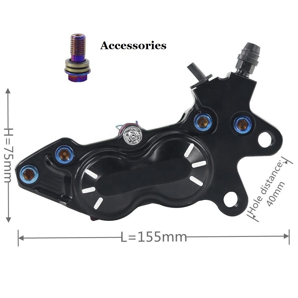 New Style 4 Piston Customization Alu Universal Motorcycle Motocross Bicycle  -Right Brake Calipers  front cylinder brake pump