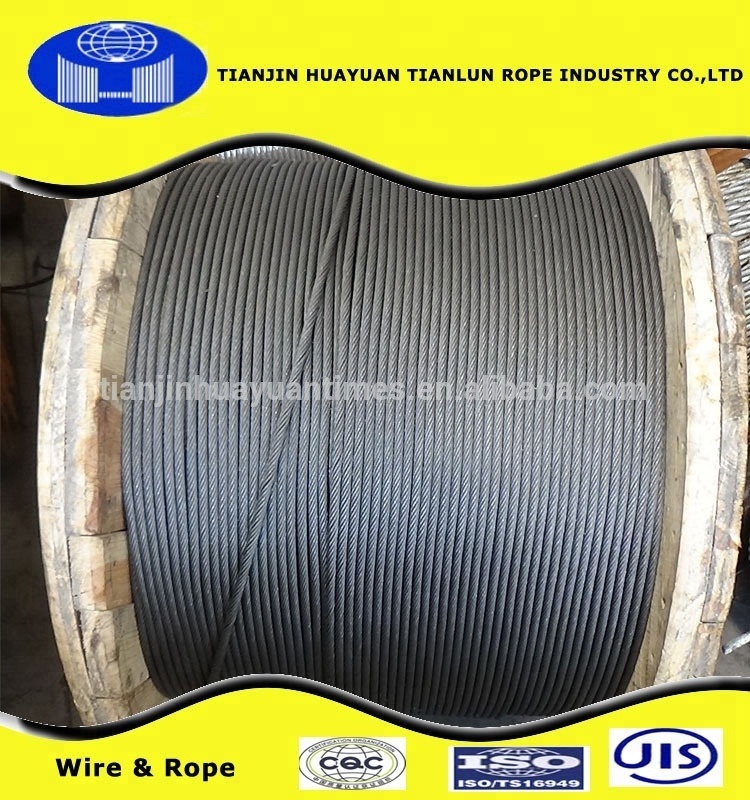 8*19W+IWR Elevator Ungalvanized Steel Wire Rope 10mm