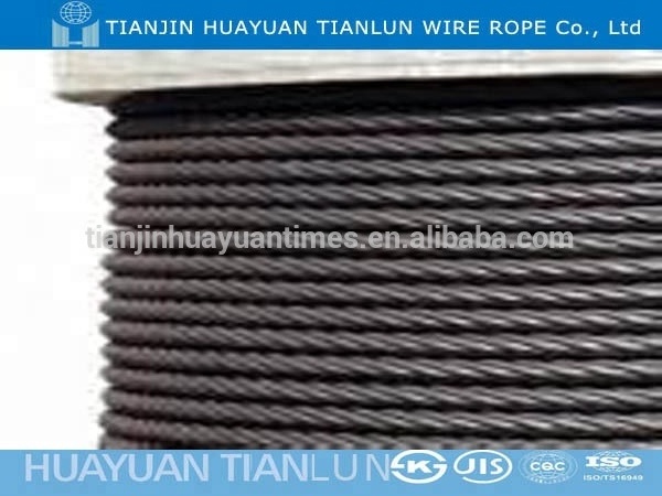 8*19W+IWR Elevator Ungalvanized Steel Wire Rope 10mm