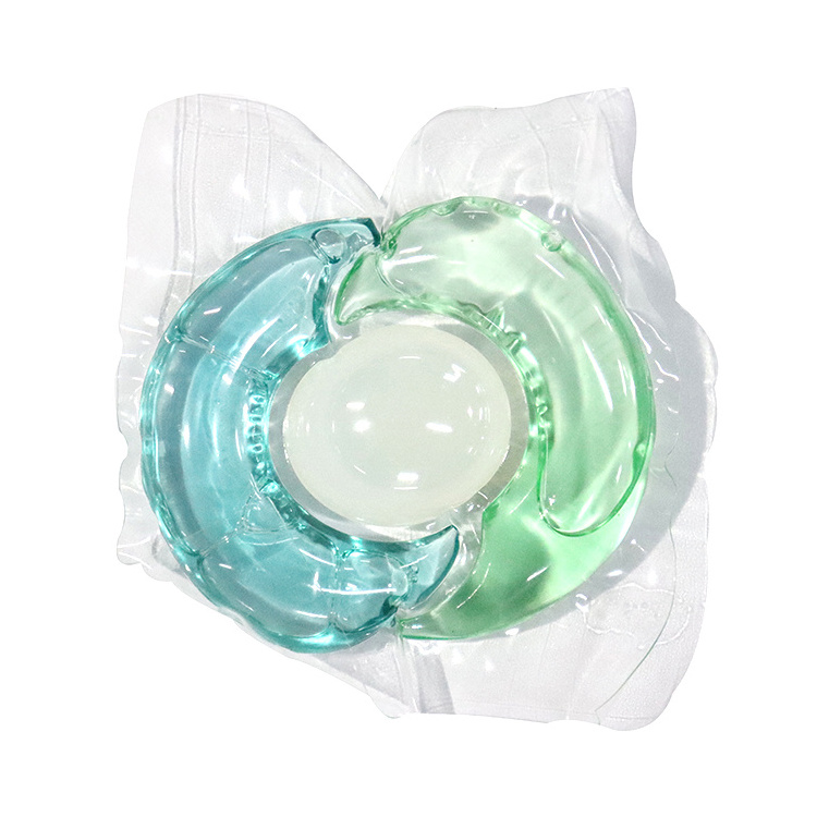 OEM ODM 3 in 1High Quality Laundry Pod Water Soluble Lasting Smell Liquid Laundry Detergent Capsules 3 cavity laundry beads