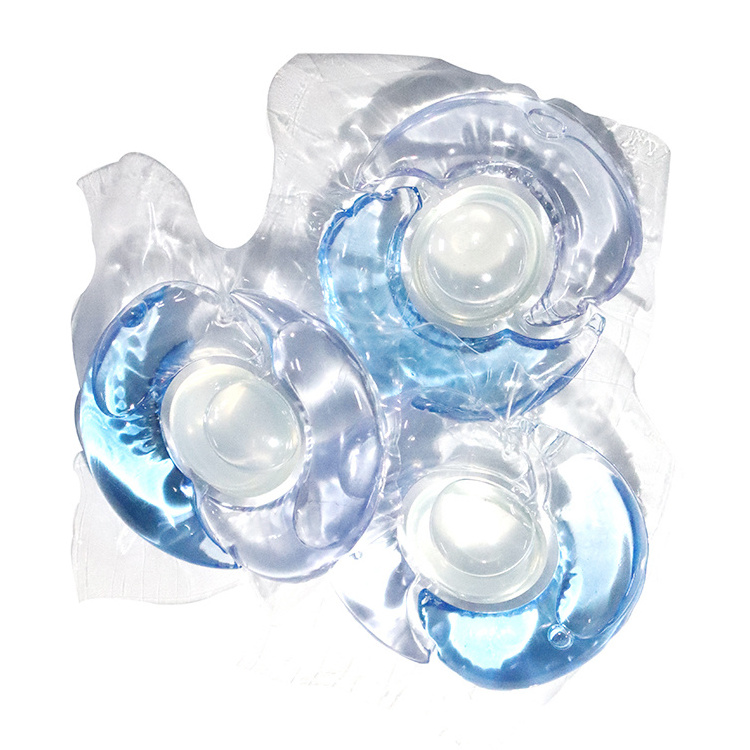 OEM ODM 3 in 1High Quality Laundry Pod Water Soluble Lasting Smell Liquid Laundry Detergent Capsules 3 cavity laundry beads