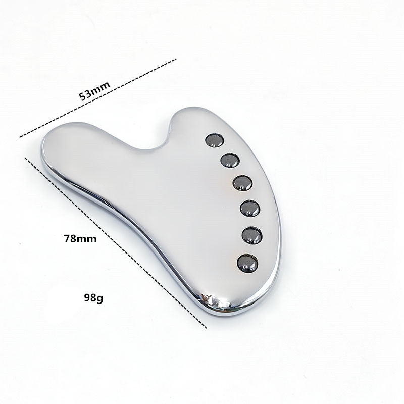 Wholesale High Quality IASTM Stainless Steel Gua Sha Board with Germanium Beads Heart-Shaped  Stainless Steel Guasha