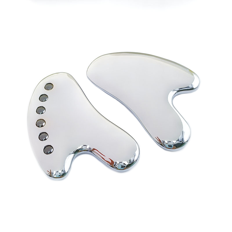 Wholesale High Quality IASTM Stainless Steel Gua Sha Board with Germanium Beads Heart-Shaped  Stainless Steel Guasha