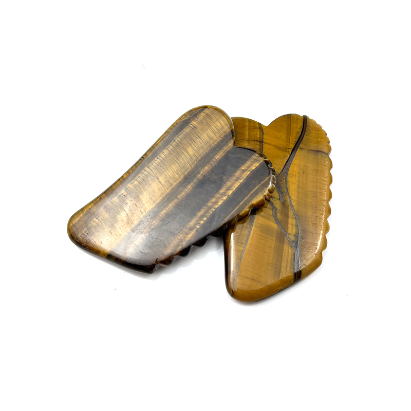 High Quality Tigers Eye Gua Sha Sculptor Natural Tiger Gua Sha Guasha Scraping Massage Tools for Face Sculpting