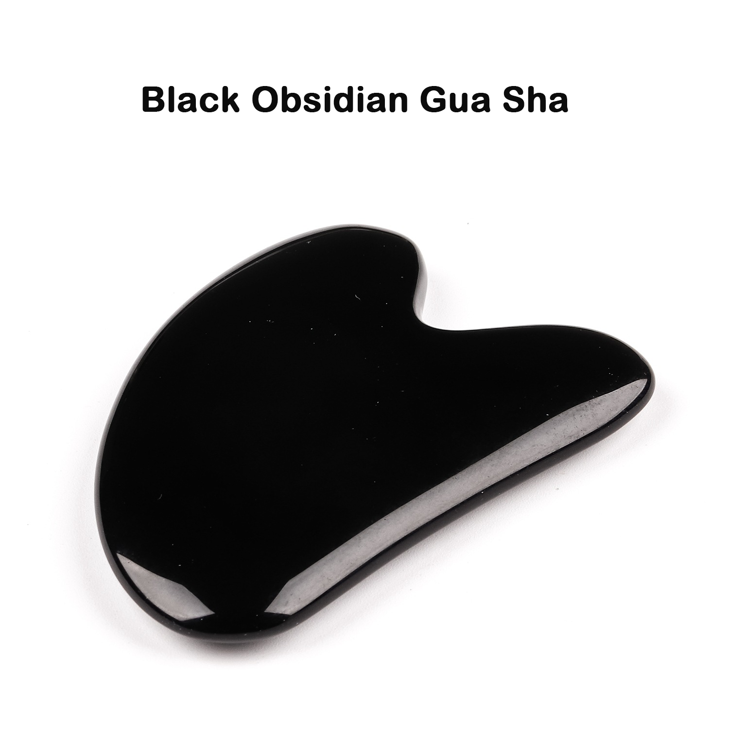 Black Obsidian Gua Sha Facial Tools Black Guasha Stone for Skincare Face Body Relieve Muscle Tensions Reduce Puffiness