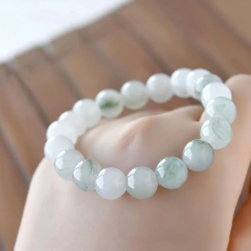 Golden Silk Jade Bracelet Stone Beaded Bracelets Tianshan Cui Jadetie Bracelet for Gift Wholesale Xinjiang Natural Opp Bag 8mm