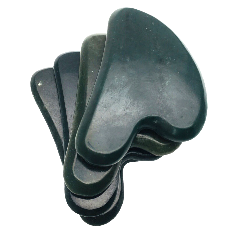 Best Quality Heart Shaped Nephrite Jade Gua Sha Facial Tool Natural Nephrite Guasha Face Tools for Face Spa