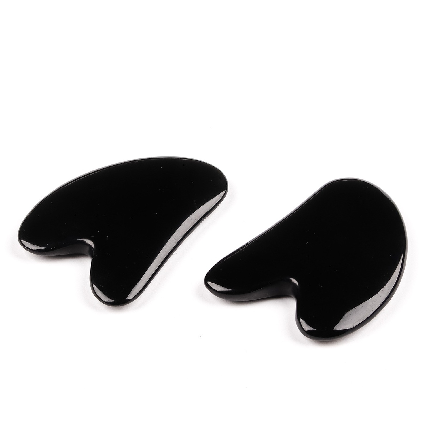 Black Obsidian Gua Sha Facial Tools Black Guasha Stone for Skincare Face Body Relieve Muscle Tensions Reduce Puffiness