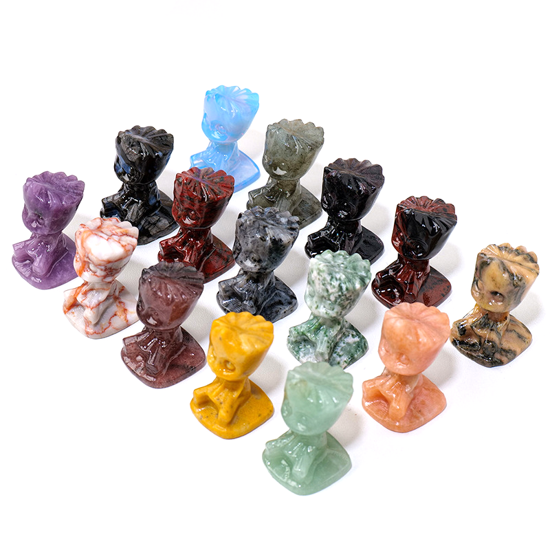 Crystal Groot Tree Man Carving Crystal Crafts for Ornaments Rough Stone DIY Semi-precious Stone Natural Gemstone SCULPTURE Angel