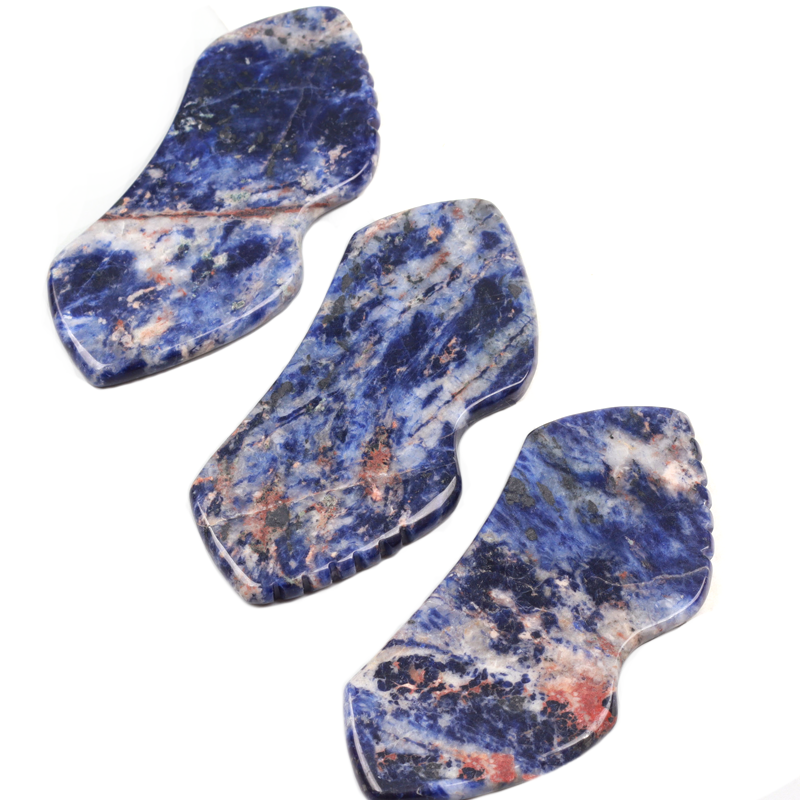 High Quality Lapis Lazuli Gua Sha Face Tool Natural Stone Guasha Scraping Massage Tools for Face Spa