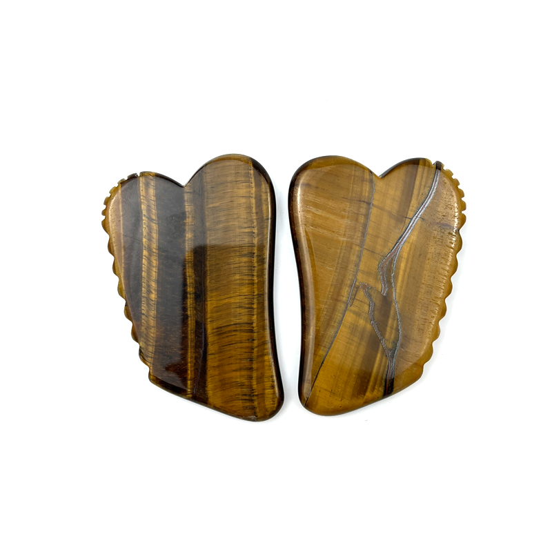 High Quality Tigers Eye Gua Sha Sculptor Natural Tiger Gua Sha Guasha Scraping Massage Tools for Face Sculpting