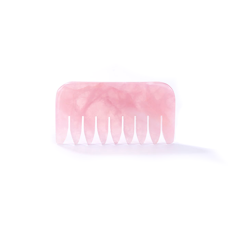 Wholesale Rose Quartz Gua Sha Comb Crystal Scalp Massager Customized Pink Rose Quartz Combs for Head SPA Therapy