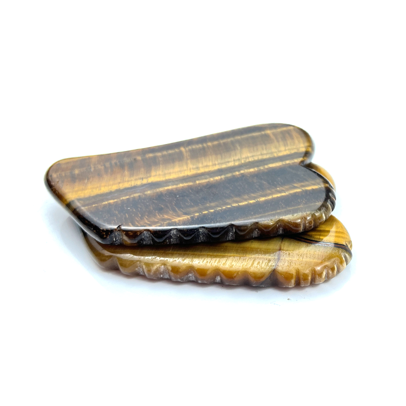 High Quality Tigers Eye Gua Sha Sculptor Natural Tiger Gua Sha Guasha Scraping Massage Tools for Face Sculpting