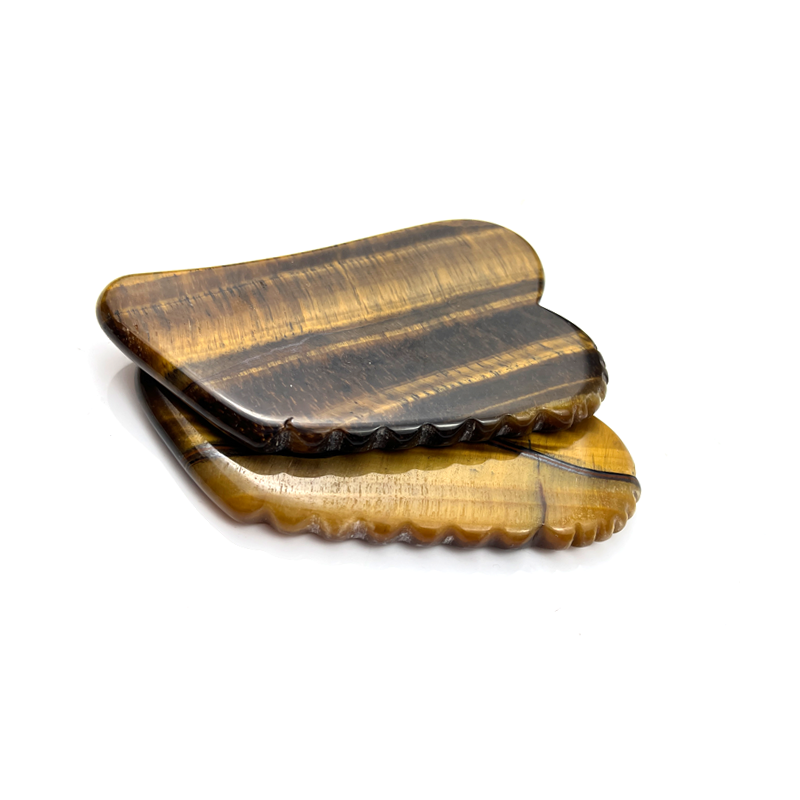 High Quality Tigers Eye Gua Sha Sculptor Natural Tiger Gua Sha Guasha Scraping Massage Tools for Face Sculpting