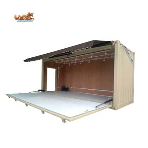 Electric Hydraulic Drop Down Showroom Bar Prefabricated House 20ft Shipping Container Coffee Shop