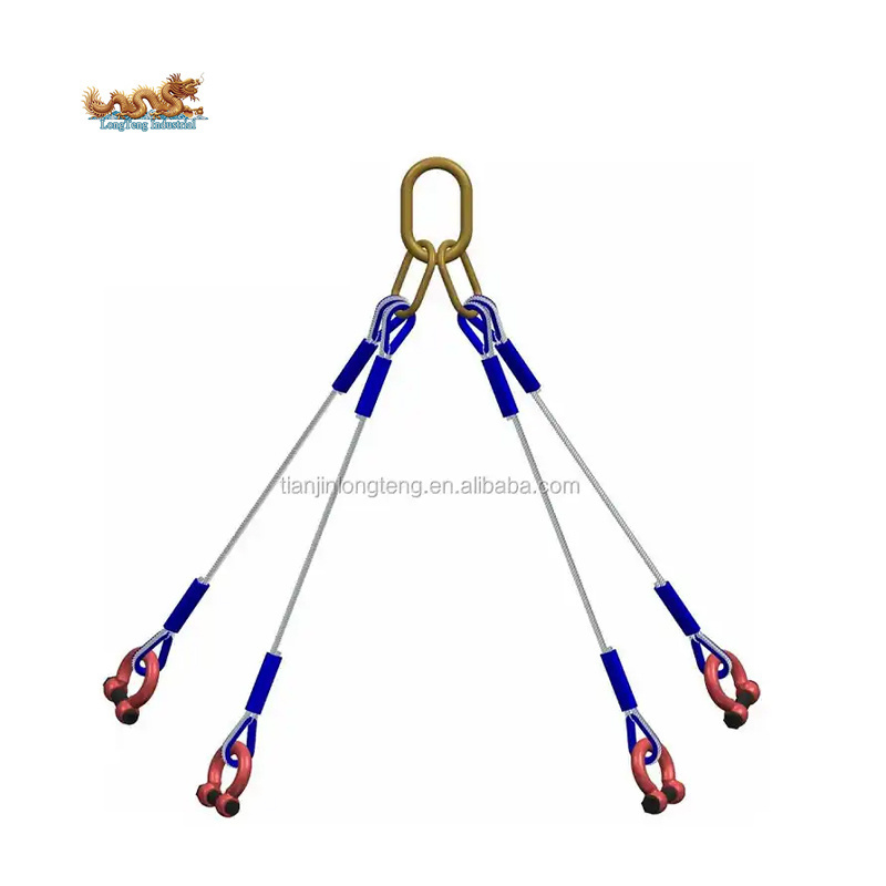 DNV 2.7-1 Standard 4 Legs Steel Wire Rope Offshore Lifting Sling for Different Kinds of Offshore Container