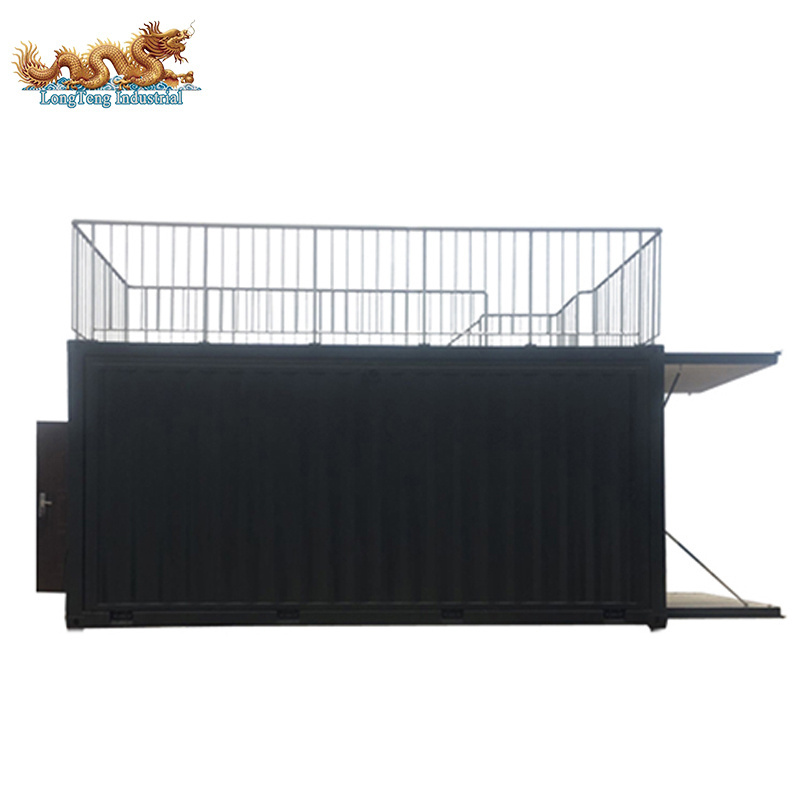 Expandable Mobile Pop-Up House Drop Down Deck Two Story 20 ft Shipping Container Coffee Shop Bar 20ft Prefabricated