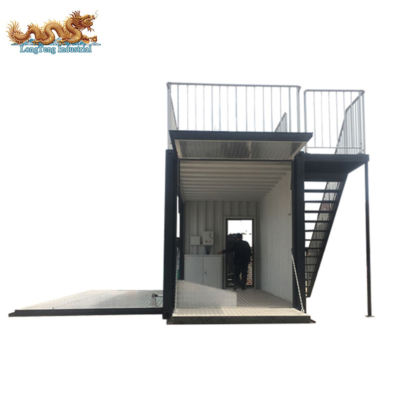 Electric Hydraulic Drop Down Showroom Bar Prefabricated House 20ft Shipping Container Coffee Shop