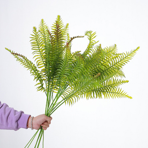 Popular Artificial Flower Plant Plastic Fern Leaves Persian Grass Spray For Decorative Flower