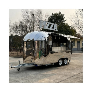 Small Size Mini Food Truck Mobile Airstream Food Truck Made of Stainless Steel for Train or Sale in the United States