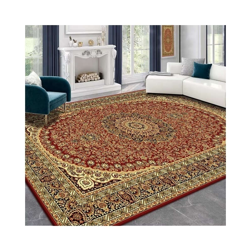 2024 Eco-friendly modern polyester heat transfer printed rugs for living room persian carpet