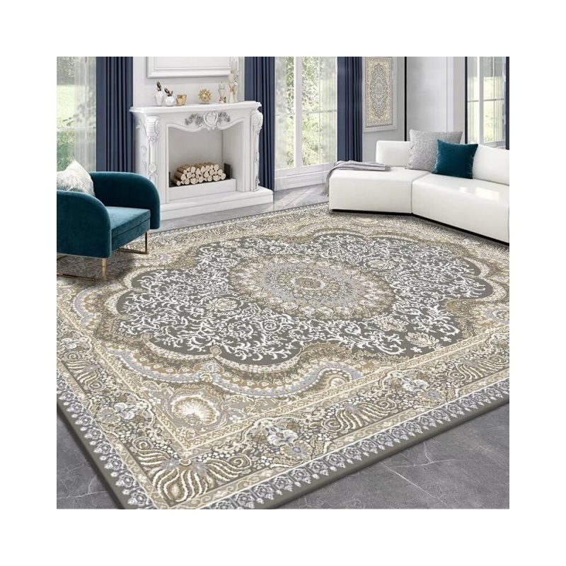 2024 Eco-friendly modern polyester heat transfer printed rugs for living room persian carpet