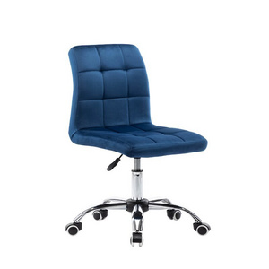 Modern simple design luxury comfy navy blue velvet office desk task chair