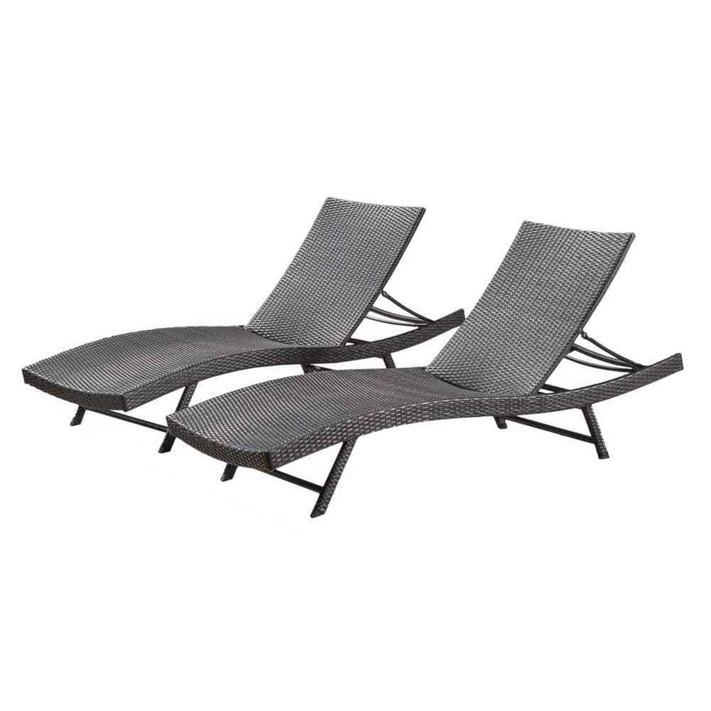 Wicker Patio Outdoor Chaise Lounge Chair Recliner with Adjustable funktion