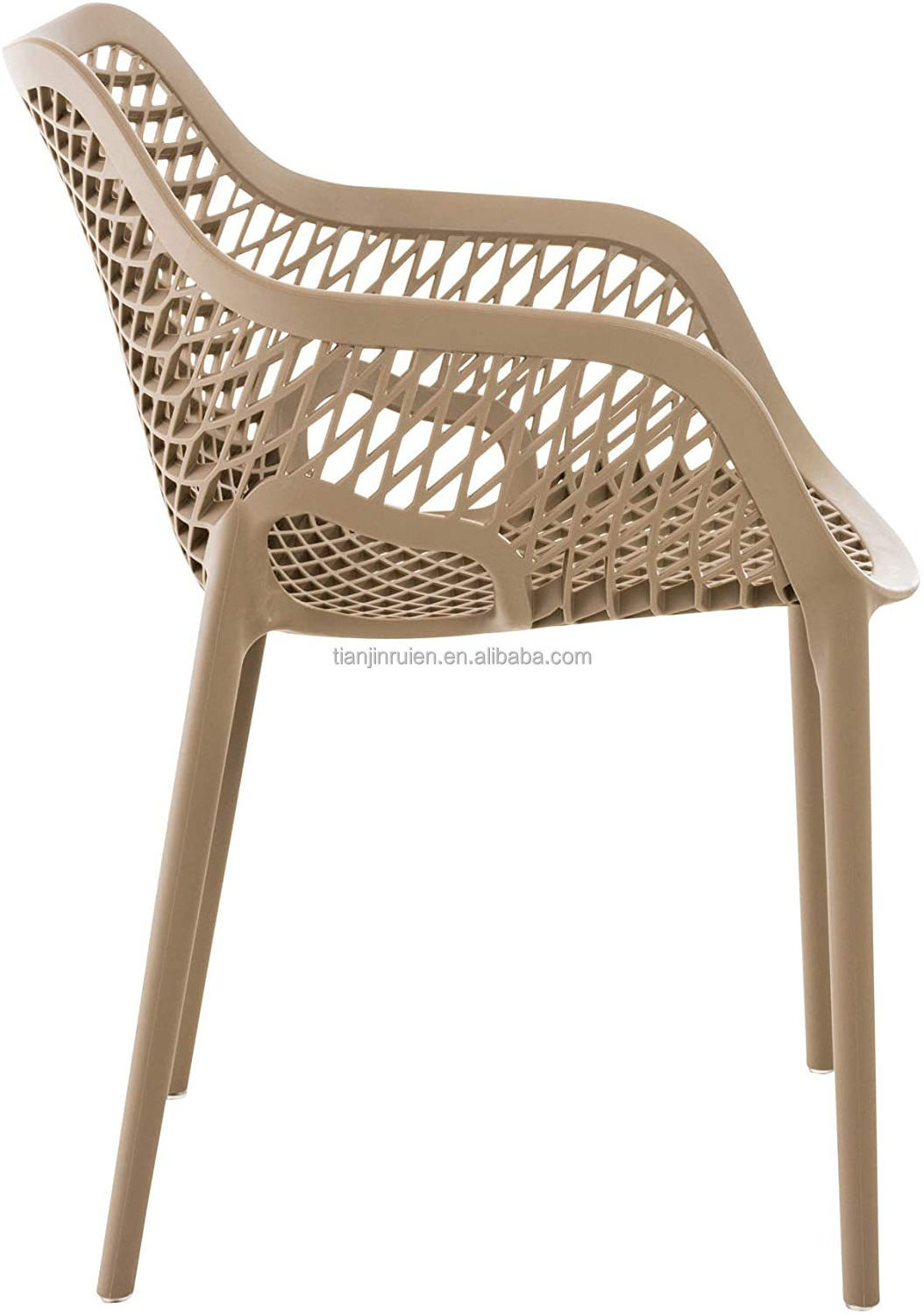 Wholesale air armchair brown stackable patio garden outdoor polypropylene plastic chairs