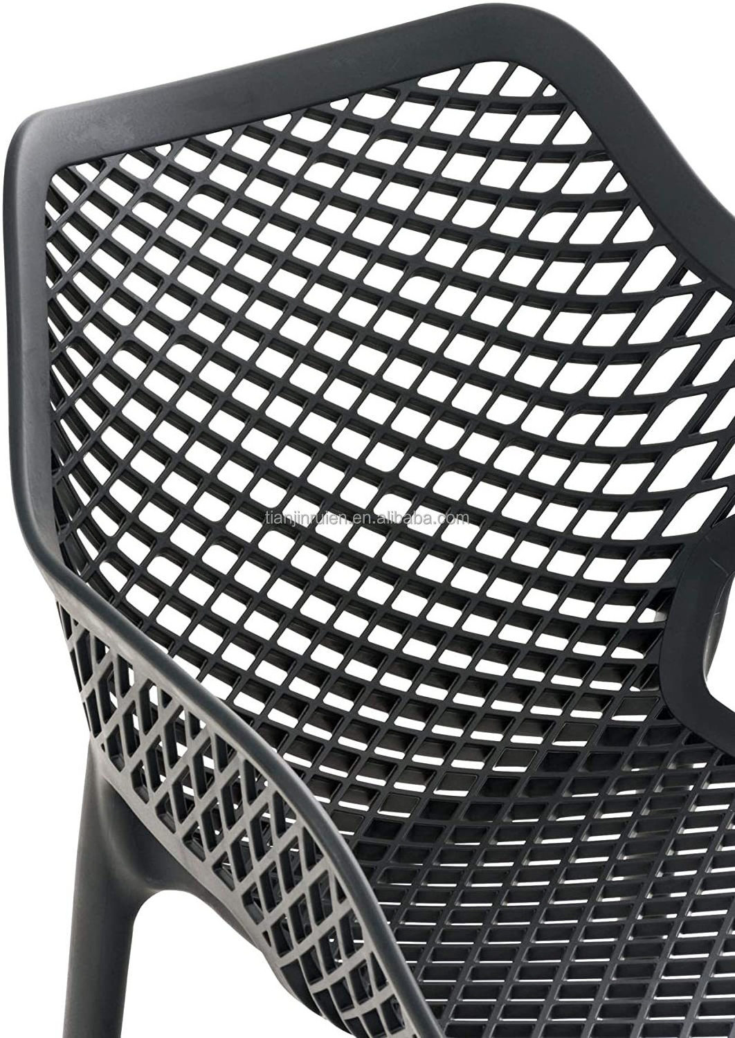 Wholesale air armchair black stackable patio garden outdoor polypropylene plastic chairs