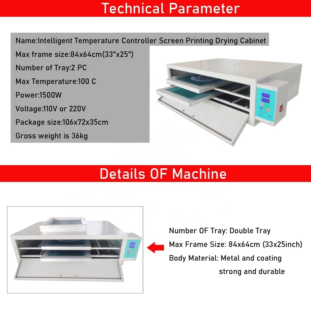 2 Trayers Screen Printing Drying Cabinet