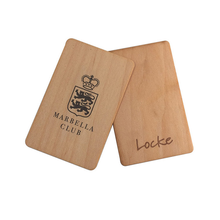 Printing Blank Custom Pattern Logo Recyclable Biodegradable NFC Wood Business Card RFID Wooden Hotel Key Cards