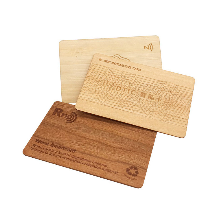 Printing Blank Custom Pattern Logo Recyclable Biodegradable NFC Wood Business Card RFID Wooden Hotel Key Cards